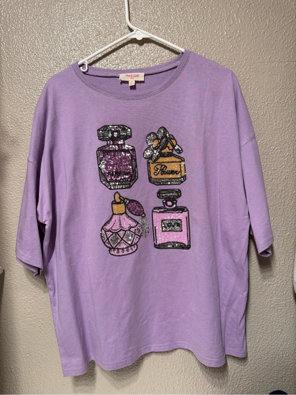 Peach Love California Lavender Sequin Perfume Sweatshirt